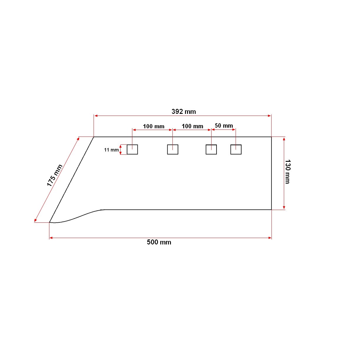 Brazdar plug sormaitat PP4-PP3 500x392x130mm cu 4 gauri de prindere 14mm UCRAINA